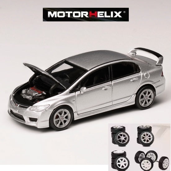 PREORDER MOTORHELIX 1/64 Honda Civic Type R FD2 Super Platinum Silver Metallic M65403 (Approx. Release Date: Q1 2025 and subject to the manufacturer's final decision)