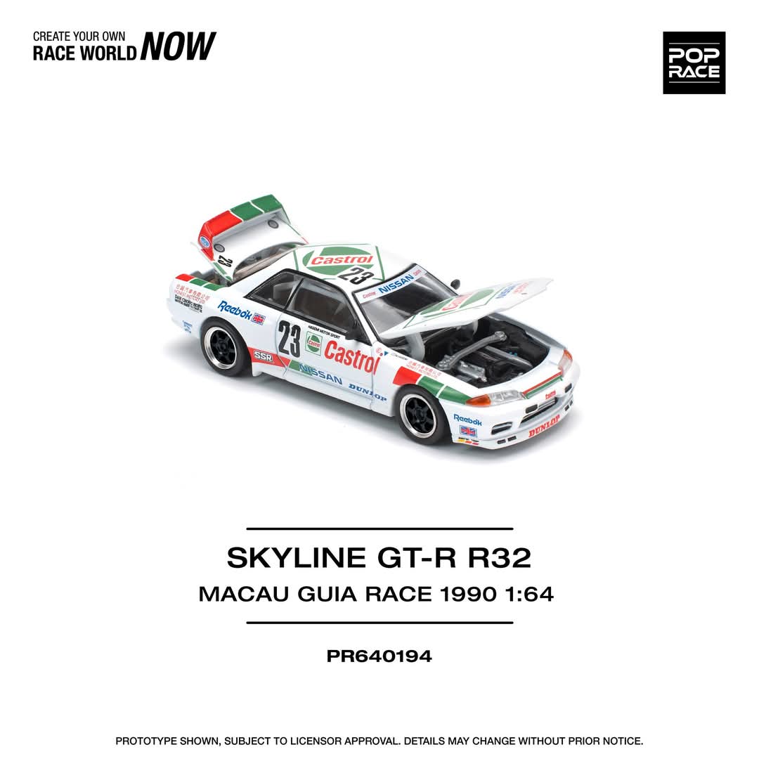 POPRACE 1/64 GT-R R32 MACAU GUIA RACE 1990 WINNER PR640194