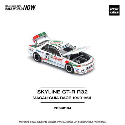 POPRACE 1/64 GT-R R32 MACAU GUIA RACE 1990 WINNER PR640194