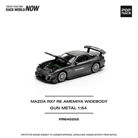 PREORDER POPRACE 1/64 MAZDA RX7 RE-AMEMIYA - GUN METAL PR640255 (Approx. Release Date: Q2 2025 and subject to the manufacturer's final decision)