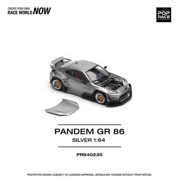 PREORDER POPRACE 1/64 PANDEM GR86 - SILVER PR640235 (Approx. Release Date: Q2 2025 and subject to the manufacturer's final decision)