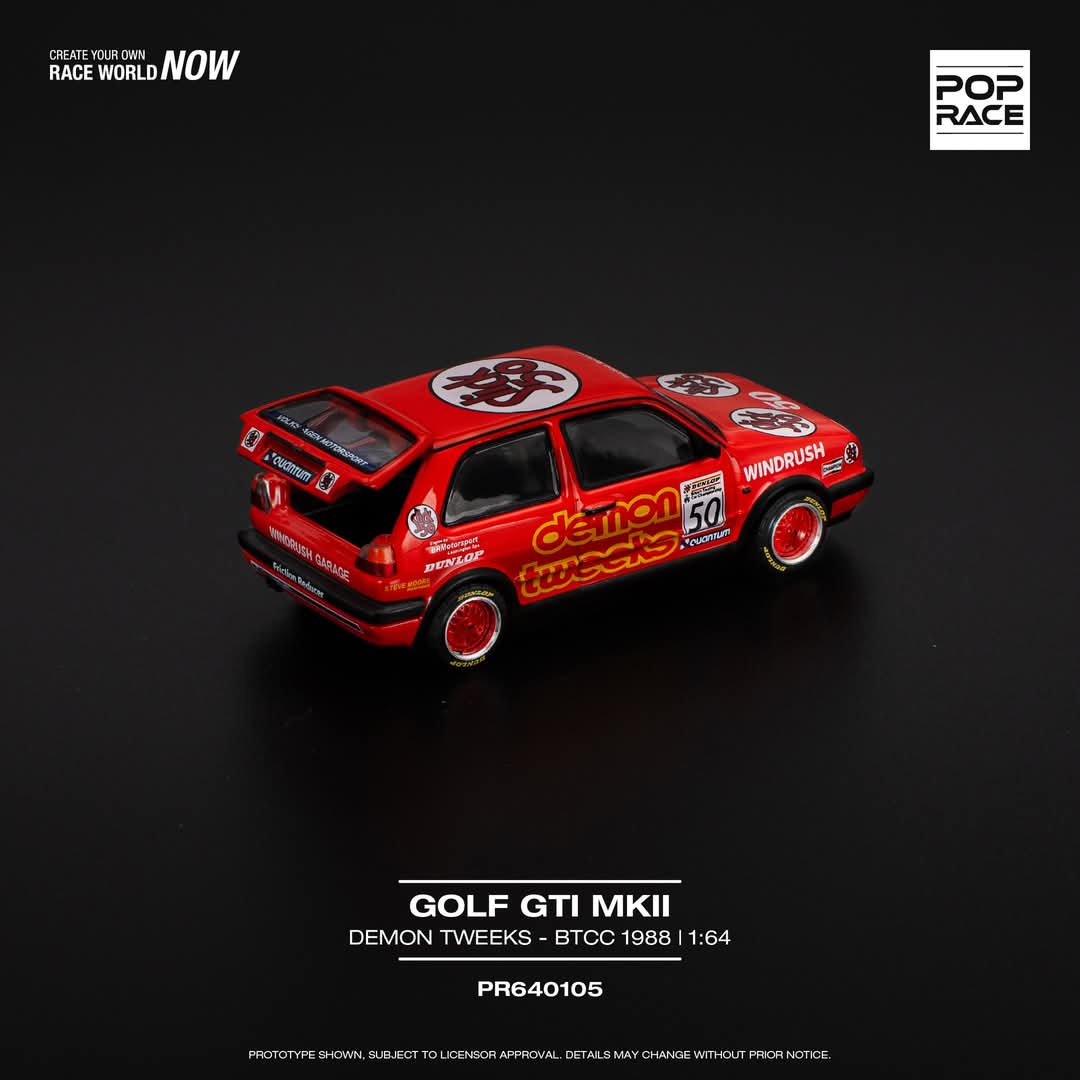 POPRACE 1/64 GOLF GTI MkII - TEAM DEMON TWEEKS BTCC 1988 PR640105