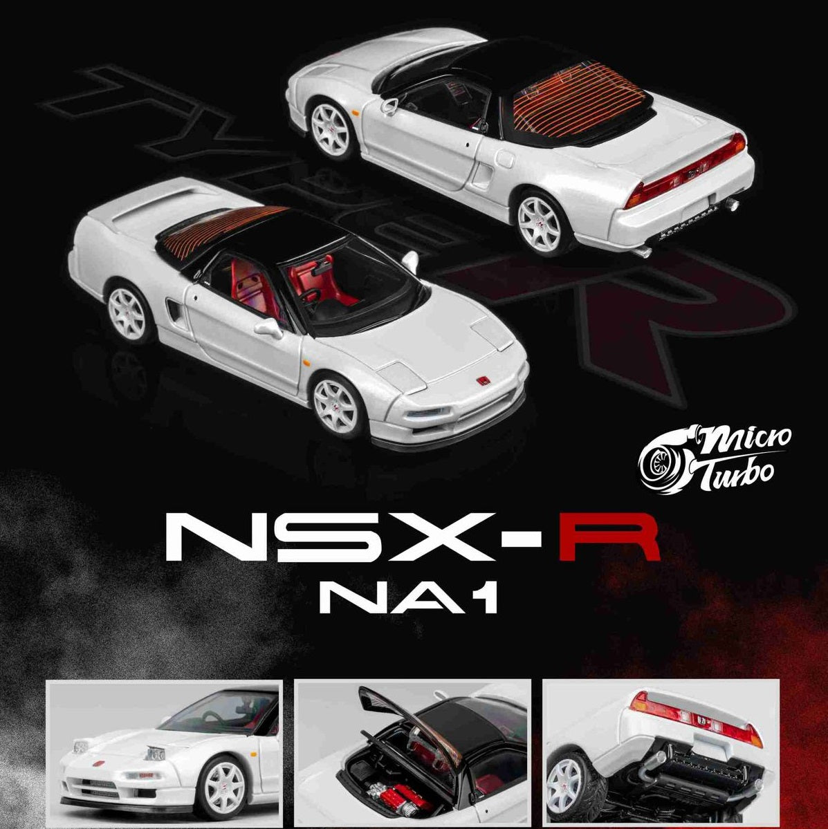 PREORDER Micro Turbo 1/64 Custom NSX-R - Metallic White MT6412A1