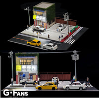 PREORDER AD x G-FANS 1/64 Initial D Fujiwara Tofu Store with 2 Metal Figures (North American Exclusive Edition) AD-710039GF (Approx. Release Date : Q3 2025 subject to manufacturer's final decision)