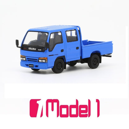 Model 1 1/64 Isuzu ELF NHR Custom Version Blue with Black Wheels LHD T66639