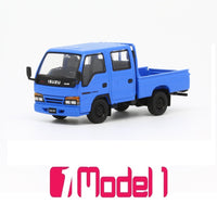 Model 1 1/64 Isuzu ELF NHR Custom Version Blue with Black Wheels LHD T66639