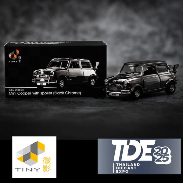 PREORDER TINY 1/50 Mini Cooper with spoiler (Black Chrome) Thailand Speical 2025 ATCTH64012 (Approx. Release Date: Sep 2025 and subject to the manufacturer's final decision)