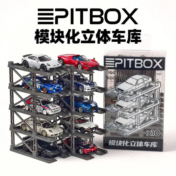 PREORDER PITBOX 1/64 Stacking Storage 10pk (Approx. Release Date: NOV 2025 and subject to the manufacturer's final decision)