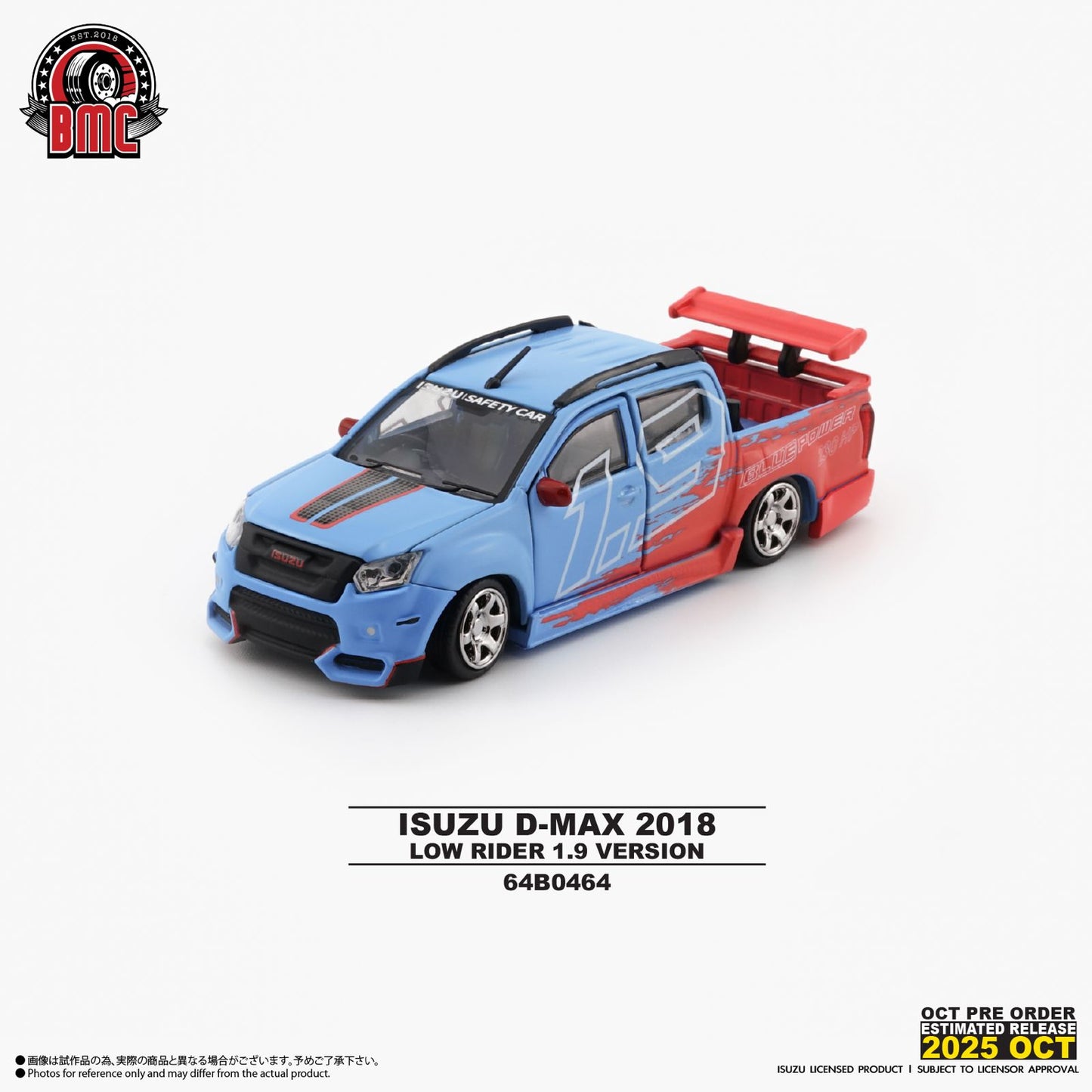 BM Creations 1/64 Isuzu D-Max 2018 -Low Rider Safety Car 1.9 RHD 64B0464