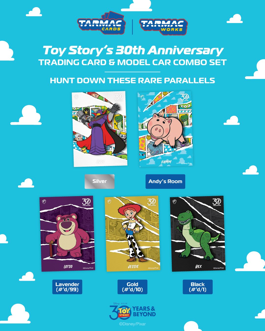 PREORDER Tarmac Works HOBBY64 1/64 Pandem Toyota GR Yaris Toy Story - 30th Anniversary Model Car + Trading Cards Combo Set T64-080-TS2 (Approx. Release Date :  JUNE 2026 subject to manufacturer's final decision)