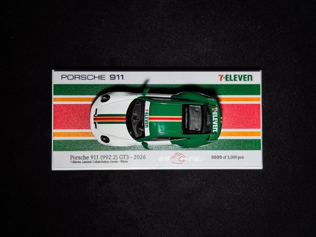 MINICHAMP 1/64 Porsche 911 (992.2) GT3 2026 Set of 2 - TAIWAN 7-ELEVEN Exclusive Model