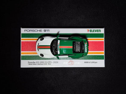 MINICHAMP 1/64 Porsche 911 (992.2) GT3 2026 Set of 2 - TAIWAN 7-ELEVEN Exclusive Model