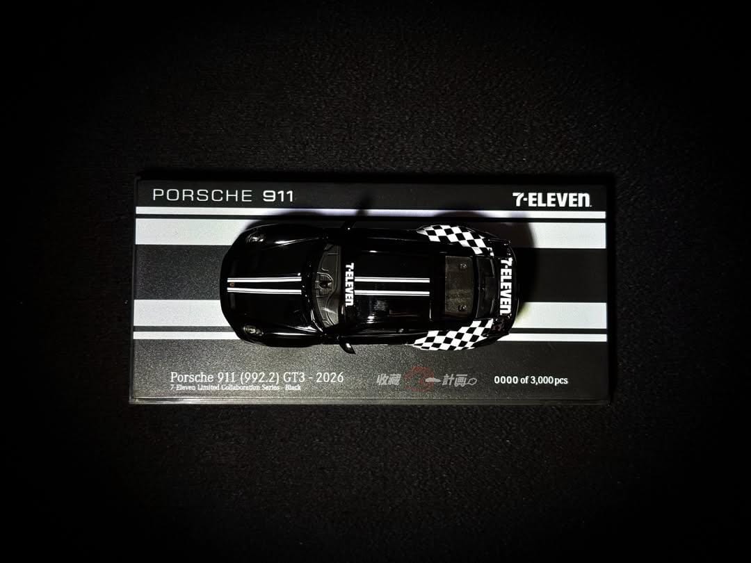 MINICHAMP 1/64 Porsche 911 (992.2) GT3 2026 Set of 2 - TAIWAN 7-ELEVEN Exclusive Model