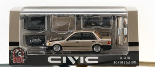 PREORDER BM Creations 1/64 HONDA CIVIC EF2 - Champagne LHD (TOKYO STATION Exclusive Edition) 64B0451  (Approx. release in MAY 2026 and subject to the manufacturer's final decision)