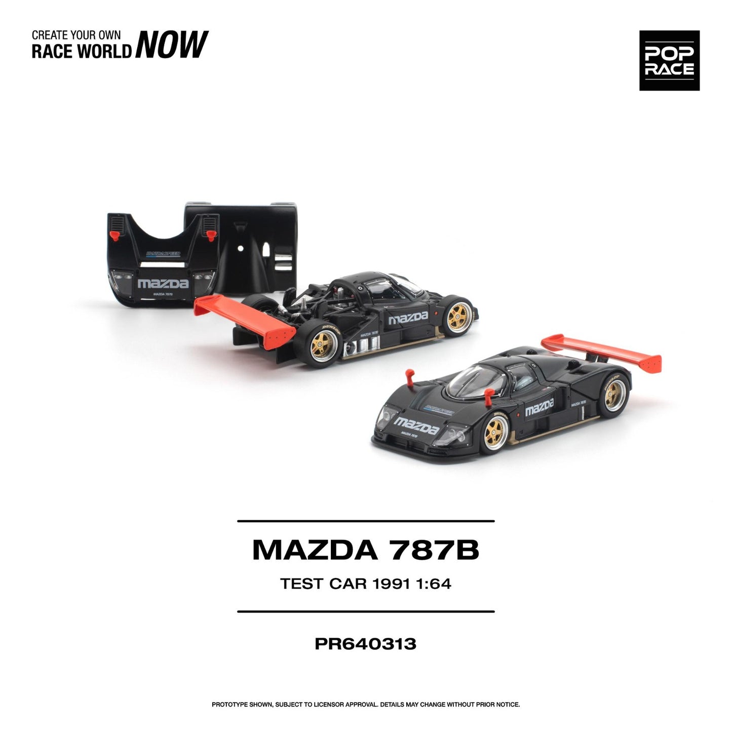 PREORDER POPRACE 1/64 MAZDA 787B 1991 TEST CAR PR640313 (Approx. Release Date: Q3 2026 and subject to the manufacturer's final decision)