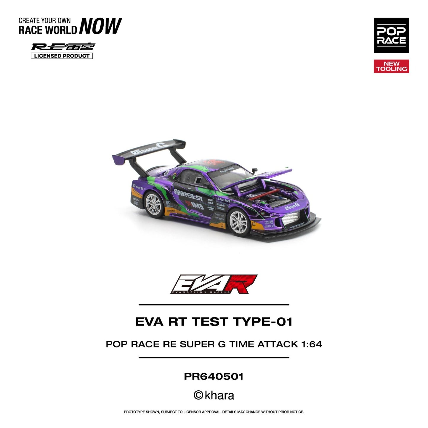 PREORDER POPRACE 1/64 EVA RT TEST TYPE-01 POP RACE RE SUPER G TIME ATTACK PR640501 (Approx. Release Date: Q3 2026 and subject to the manufacturer's final decision)