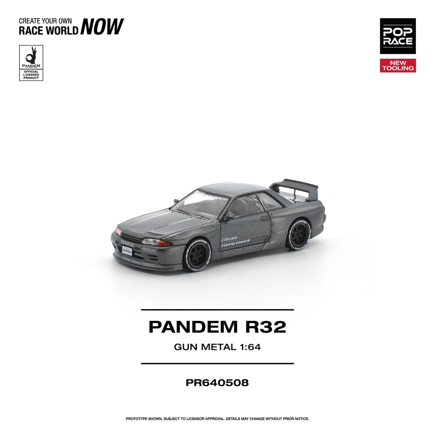 PREORDER POPRACE 1/64 PANDEM R32 GUN METAL NEW TOOLING PR640508 (Approx. Release Date: Q3 2026 and subject to the manufacturer's final decision)