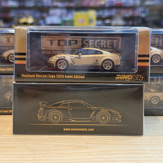 INNO64 TOP SECRET THAILAND R35 GT-R Gold Thailand Diecast Expo 2025 Event Edition IN64-R35TSTH-TDE25 **Limited to ONE per customer**