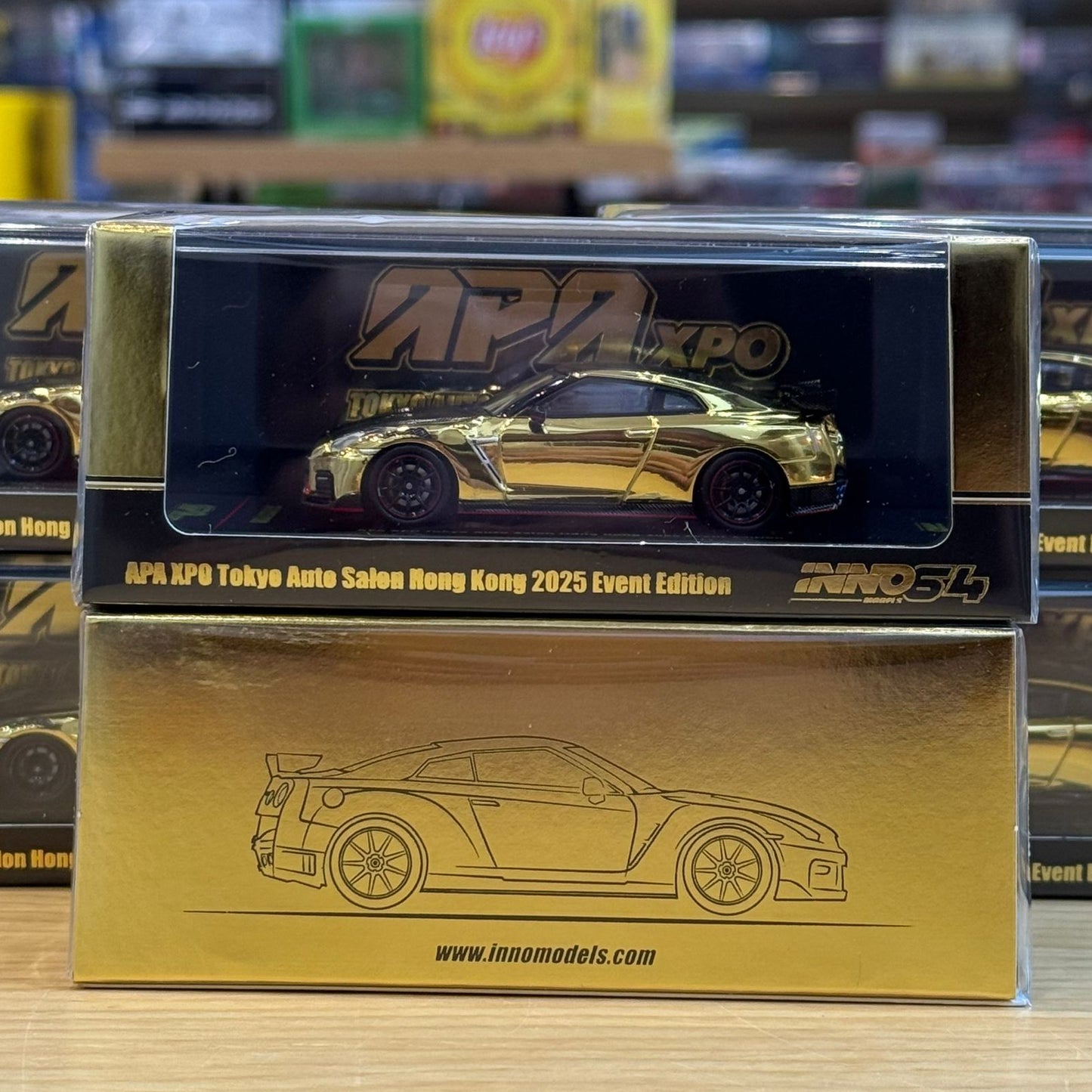 INNO64 GT-R (R35) NISMO Chrome Gold APAExpo Tokyo Auto Salon Hong Kong 2025 IN64-R35N-APAEXPO-TASHK25 **Limited to ONE per customer**