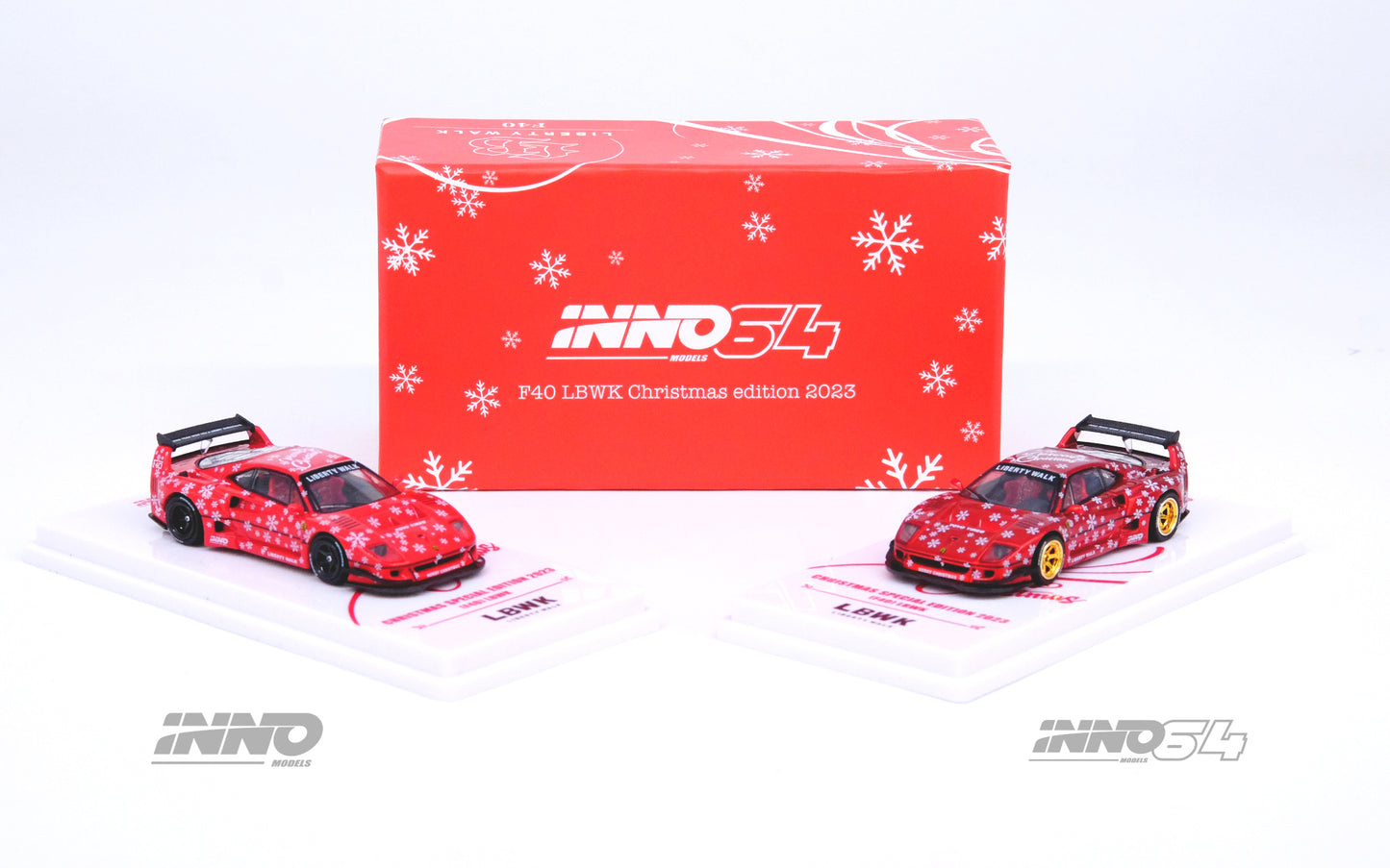 INNO64 1/64 LBWK F40 XMAS 2023 Special Edition (Chase Car Randomly Packed) IN64-LBWKF40-XMAS23