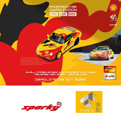 TINY x SPARKY 1/64 Porsche 993 Carrera Cup 1993 Shell without rear spoiler