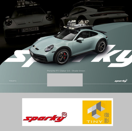 SPARKY x TINY 1/64 2023 Porsche 911 Dakar 3.0 - Shade Green YO64016