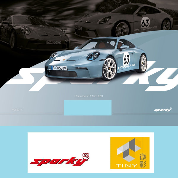 PREORDER SPARKY x TINY 1/64 Porsche 911 S/T #63 YO64017 (Approx. Release Date : JULY 2024 subject to the manufacturer's final decision)