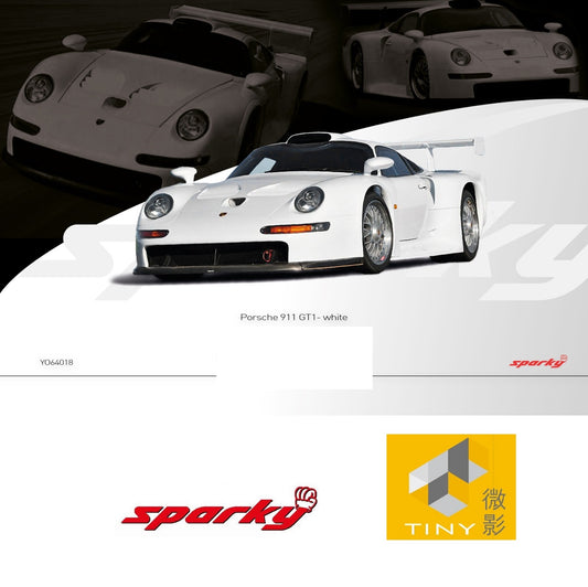 SPARKY x TINY 1/64 Porsche 911 GT1 - White (TINY Exclusive) YO64018