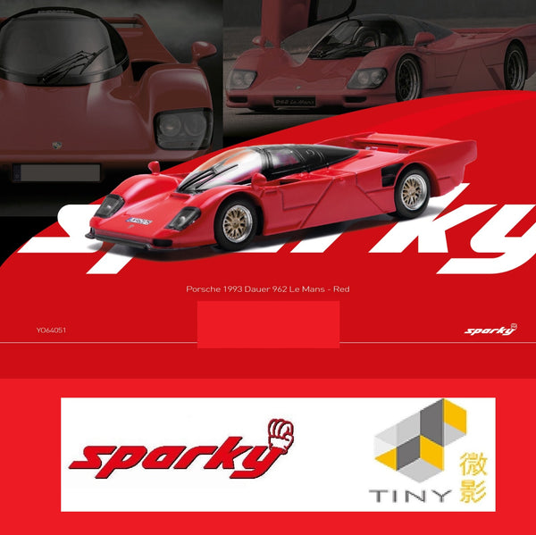 PREORDER SPARKY x TINY 1/64 Porsche 1993 Dauer 962 - Red YO64051 (Approx. Release Date : DECEMBER 2024 subject to the manufacturer's final decision)