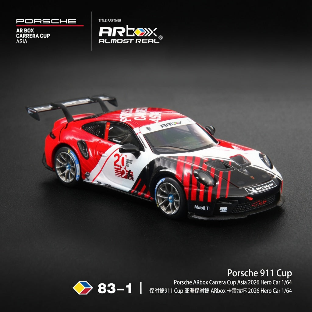 PREORDER Almost Real 1/64 Porsche 911 Cup Porsche ARbox Carrera Cup Asia 2026 Hero Car 640010001 (Approx. Release Date: Q1 2027 and subject to the manufacturer's final decision)