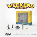 PREORDER AMERICAN DIORAMA 1/64 Figures Set - Weekend Warriors AD-2402 (Approx. Release Date : DEC 2023 subject to manufacturer's final decision)