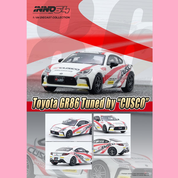PREORDER INNO64 1/64 TOYOTA GR86 Tuned by "CUSCO" IN64-GR86-CUSCO (Approx. Release Date : AUG 2025 subject to the manufacturer's final decision)