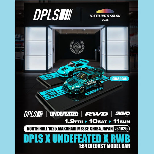 INNO64 x DPLS x UNDEFEATED 1/64 RWB993 blue Tokyo Auto Salon 2026 IN64-993RWB-UNDFTD-03 **CHASE CARS ARE RANDOMLY PACKED**