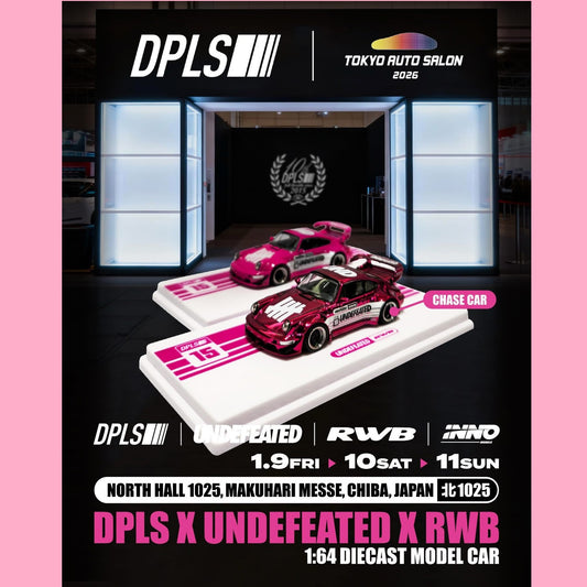 INNO64 x DPLS x UNDEFEATED 1/64 RWB964 PINK Tokyo Auto Salon 2026 IN64-964RWB-UNDFTD-03 **CHASE CARS ARE RANDOMLY PACKED**
