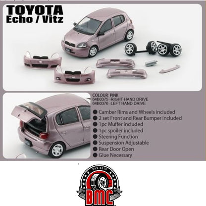 BM Creations 1/64 Toyota 1998 Yaris / Echo / Vitz 5 doors PINK LHD 64B0376