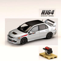 PREORDER HOBBY JAPAN 1/64 MITSUBISHI LANCER EVOLUTION 9 MR GSR JDM Customized Version with Engine Display - COOL SILVER METALLIC HJ647054CS (Approx. Release Date : Q2 2024 subjects to the manufacturer's final decision)