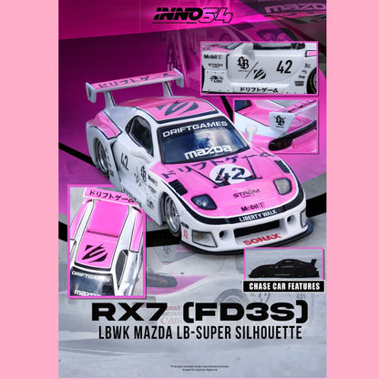 PREORDER INNO64 1/64 MAZDA RX7 (FD3S) LB-SUPER SILHOUETTE "DRIFT GAMES 2025" IN64-LBWK-RX7-08 **Chase cars are randomly packed** (Approx. Release Date : Q2 2026 subject to the manufacturer's final decision)