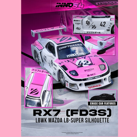 PREORDER INNO64 1/64 MAZDA RX7 (FD3S) LB-SUPER SILHOUETTE "DRIFT GAMES 2025" IN64-LBWK-RX7-08 **Chase cars are randomly packed** (Approx. Release Date : Q2 2026 subject to the manufacturer's final decision)