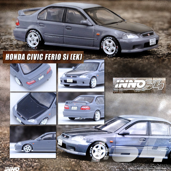 PREORDER INNO64 1/64 HONDA CIVIC FERIO Si (EK) Cement Grey IN64-EKS-CG (Approx. Release Date : September 2023 subject to the manufacturer's final decision)