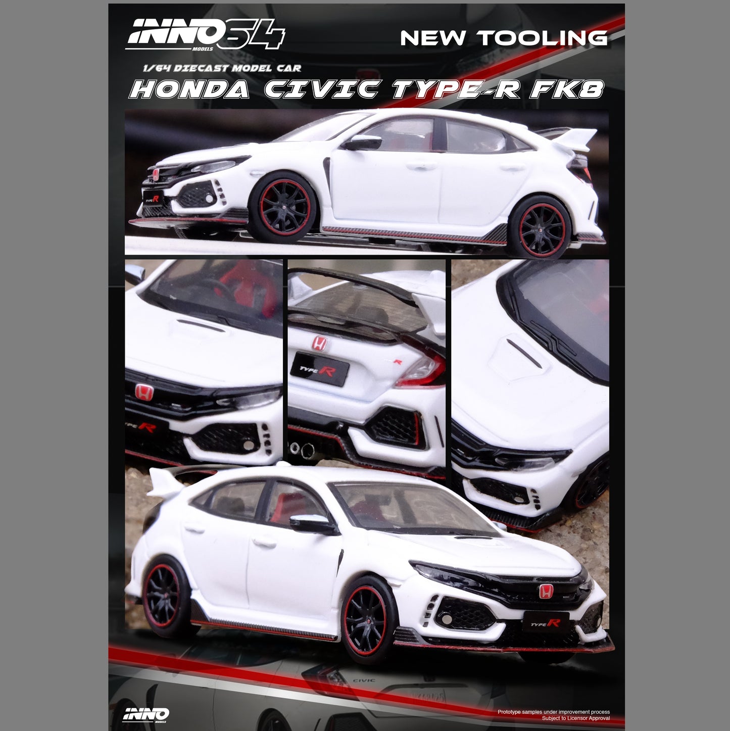 INNO64 1/64 HONDA CIVIC TYPR-R (FK8) White IN64-FK8-WHI