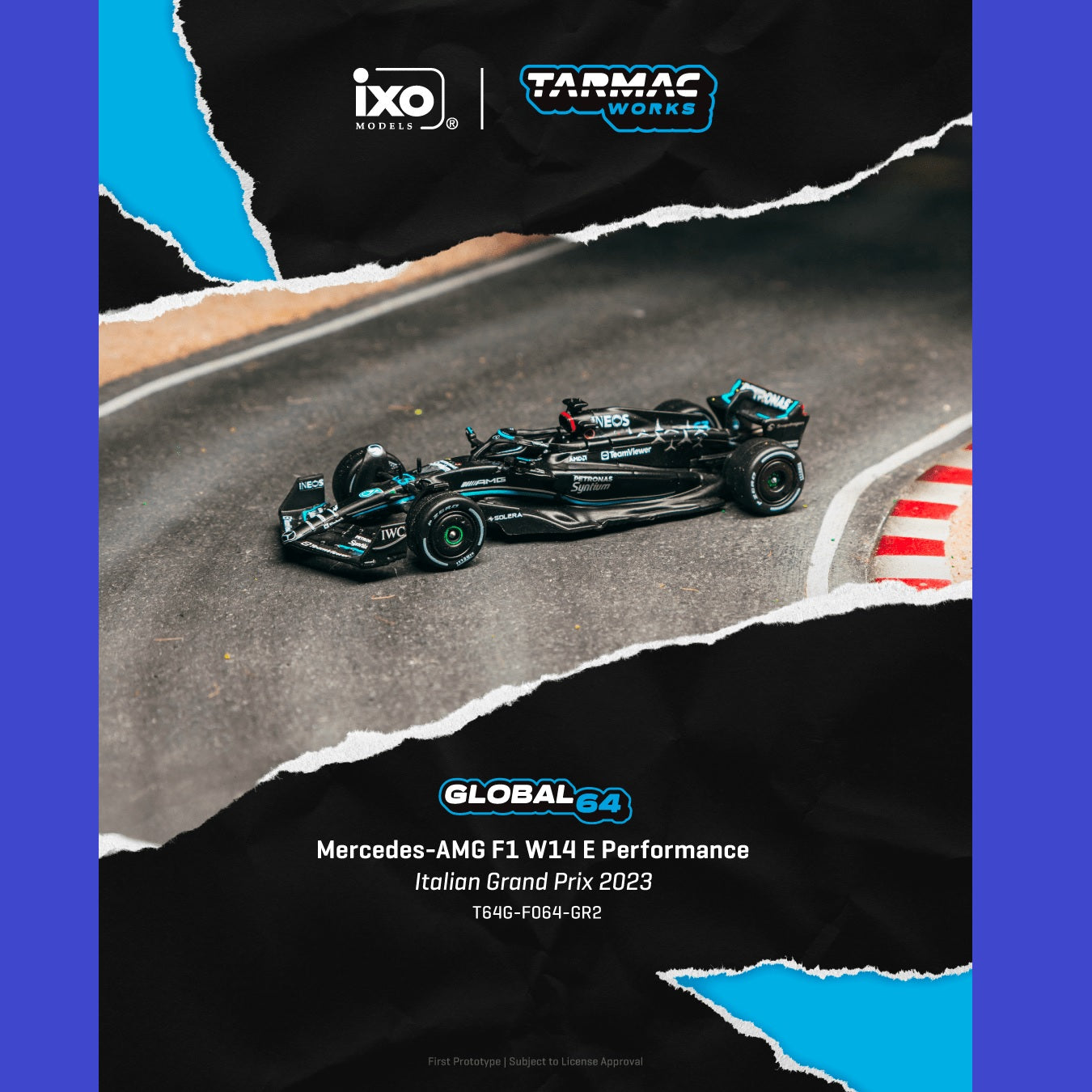 PREORDER TARMAC WORKS GLOBAL64 1/64 Mercedes-AMG F1 W14 E Performance Italian Grand Prix 2023 George Russell T64G-F064-GR2 (Approx. Release Date :  APR 2026 subject to manufacturer's final decision)