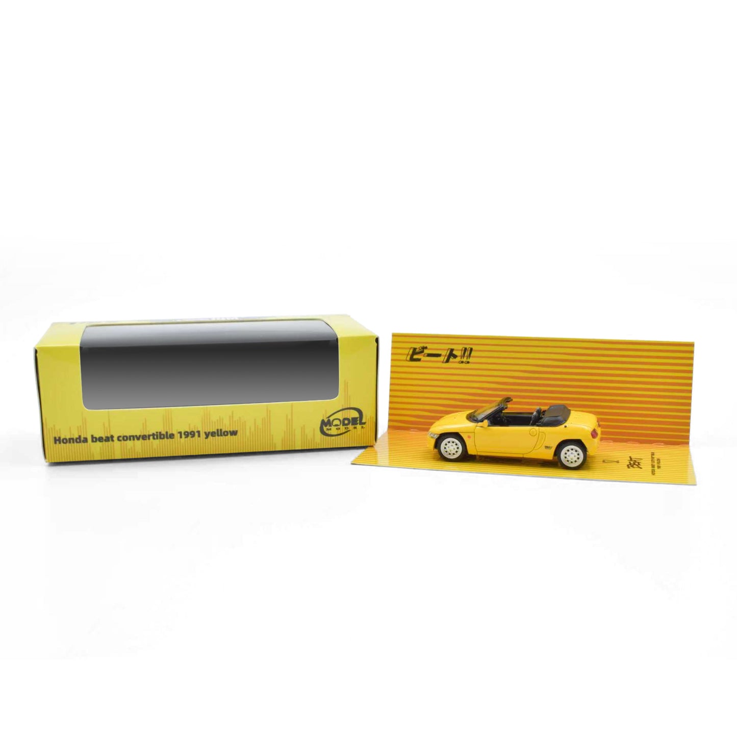 MODELMODEL 1/64 Honda Beat Convertible 1991 Yellow MM64-Beat-001