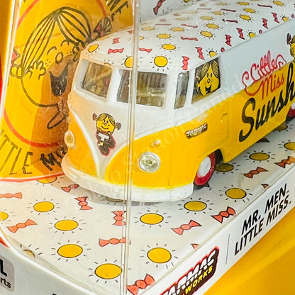 TARMAC WORKS COLLAB64 1/64 VW Type II (T1) Panel Van  Mr. Men Little Miss Little Miss Sunshine T64S-005-MMLM