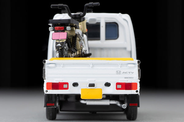 TOMYTEC TLVN 1/64 Honda Acty Truck Motorcycle Shop Specification (White) with Honda CT125 Hunter Cub) LV-N330a