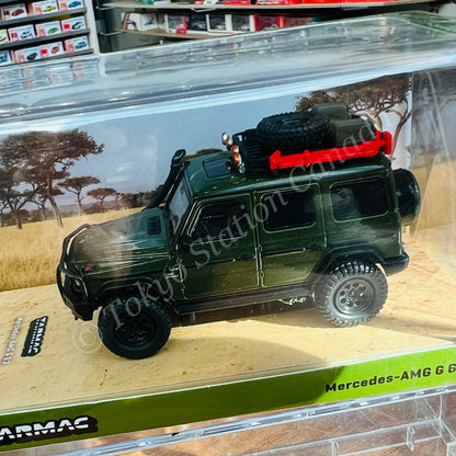 TARMAC WORKS ROAD64 1/64 Mercedes-AMG G63 Dark Green with off-road roof rack T64R-040-GN