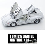 PREORDER TOMYTEC TLVN 1/64 LV-N Lamborghini Countach 25th Anniversary (Silver) (Approx. Release Date : JAN 2025 subject to manufacturer's final decision)