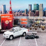 BM CREATIONS JUNIOR 1/64 ISUZU 2016 D-MAX White with Accessory Pack RHD 64B0106