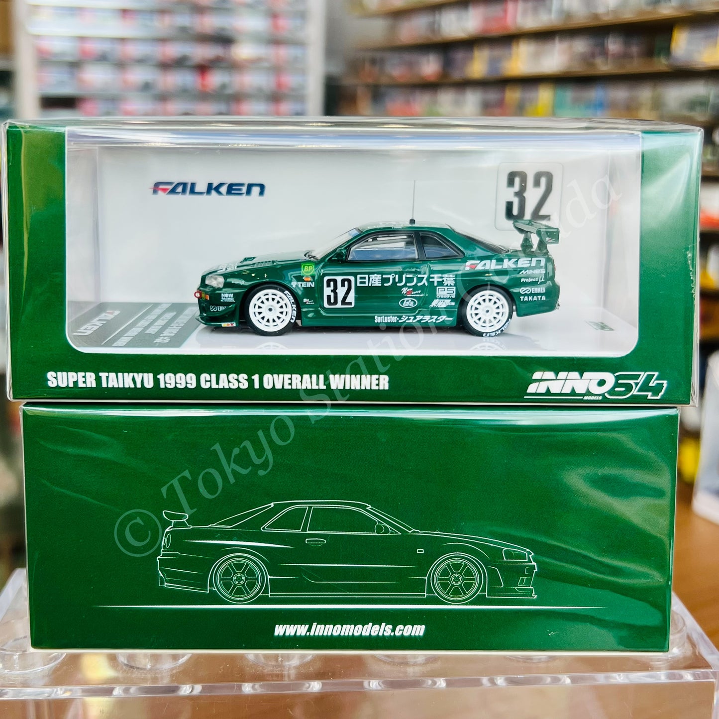 INNO64 1/64 NISSAN SKYLINE GT-R (R34) #32 "PRINCE CHIBA FALKEN"  Super Taikyu 1999 Class 1 Overall Winner IN64-R34-PCFAL