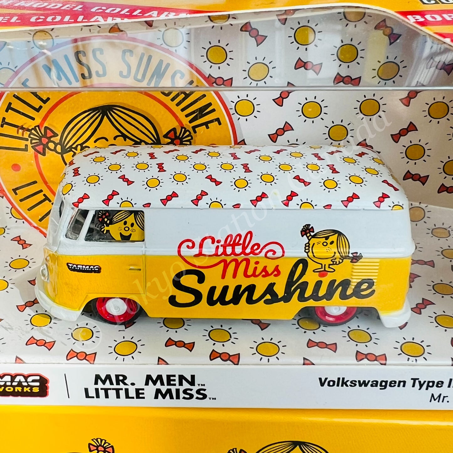 TARMAC WORKS COLLAB64 1/64 VW Type II (T1) Panel Van  Mr. Men Little Miss Little Miss Sunshine T64S-005-MMLM