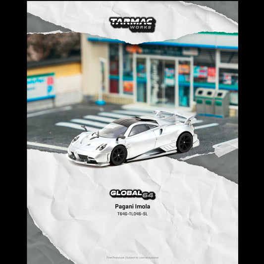 PREORDER TARMAC GLOBAL64 1/64 Pagani Imola Matt Silver T64G-TL046-SL (Approx. Release Date :  JUNE 2026 subject to manufacturer's final decision)